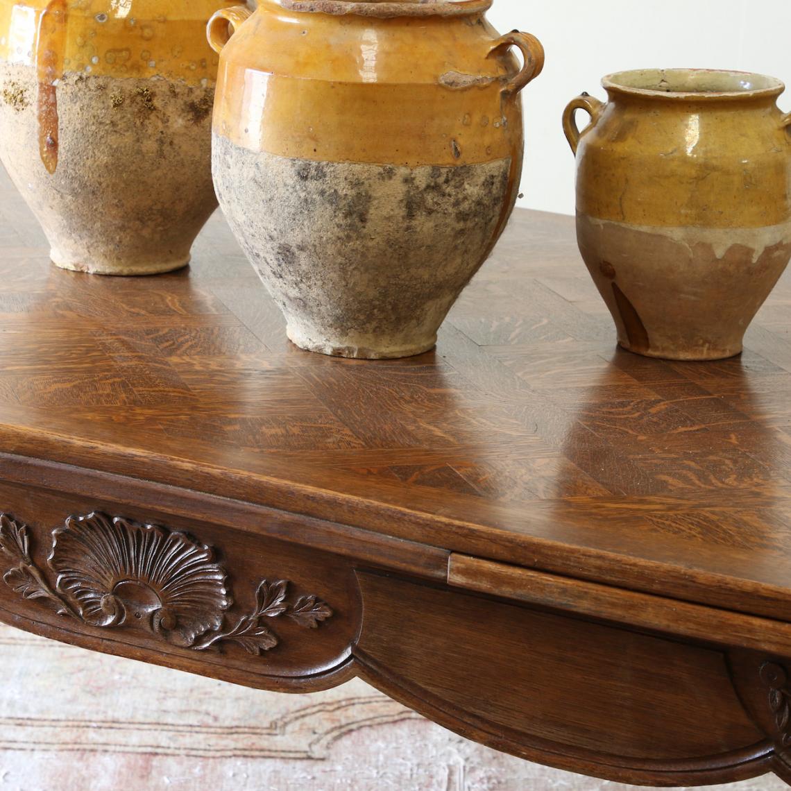 Huge French Parquet Extension Table